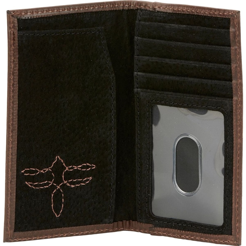 Justin Jr Rodeo Wallet Brown Genuine Leather NWT Boot Stitch - Picture 3 of 6